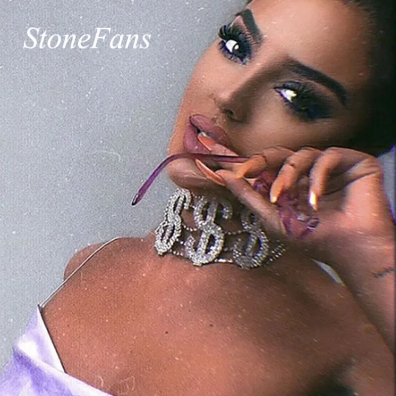 Цепочка-чокер Stonefans Женская многослойная массивное ожерелье из Стразы в форме
