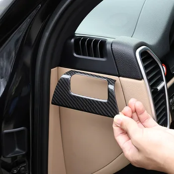 

For Porsche Cayenne 18-20 Real Carbon Fiber Car Dashboard Two Sides Air Conditioning Outlet Frame Trim Sticker Auto Accessories
