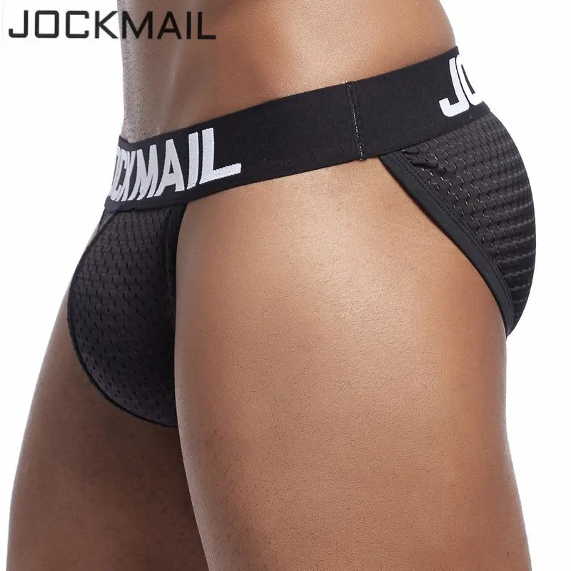 Трусы брифы JOCKMAIL мужские сетчатые пикантное нижнее белье из вискозы дышащие