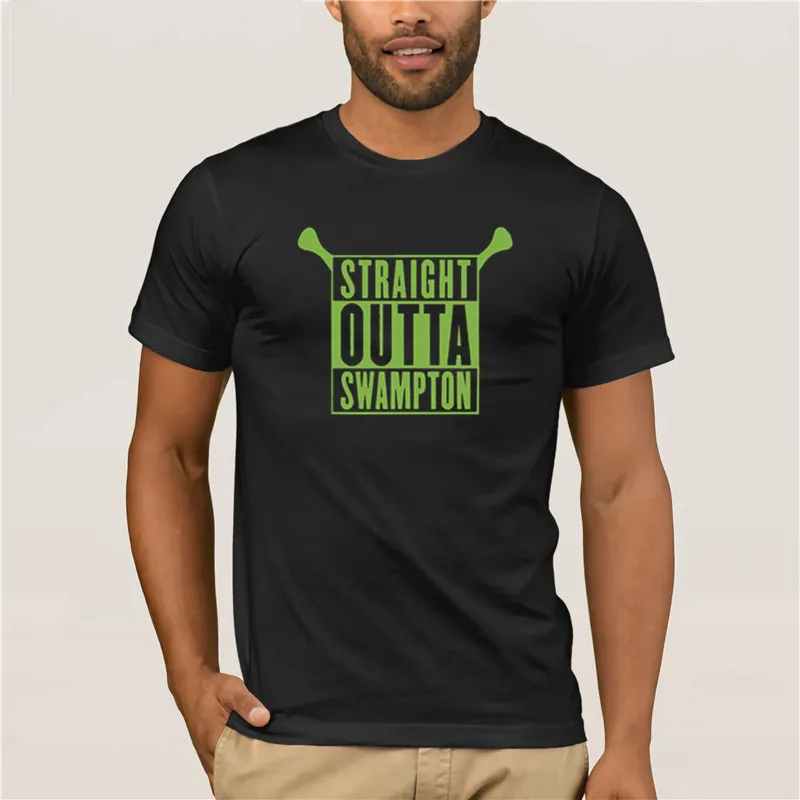 

2020 Fashion T shirtShort sleeve tshirt Shrek Straight Outta Swampton WoMen Tshirt