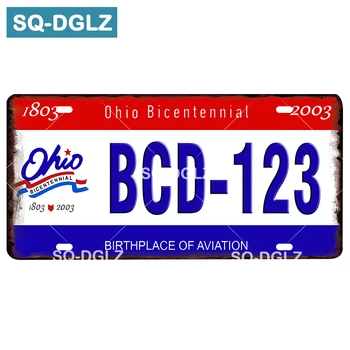 

[SQ-DGLZ] Ohio License Plaque Car Metal Sign Vintage Bar Decor Tin Sign Vintage Pub Bar Decor Metal Metalen Borden Poster Plate
