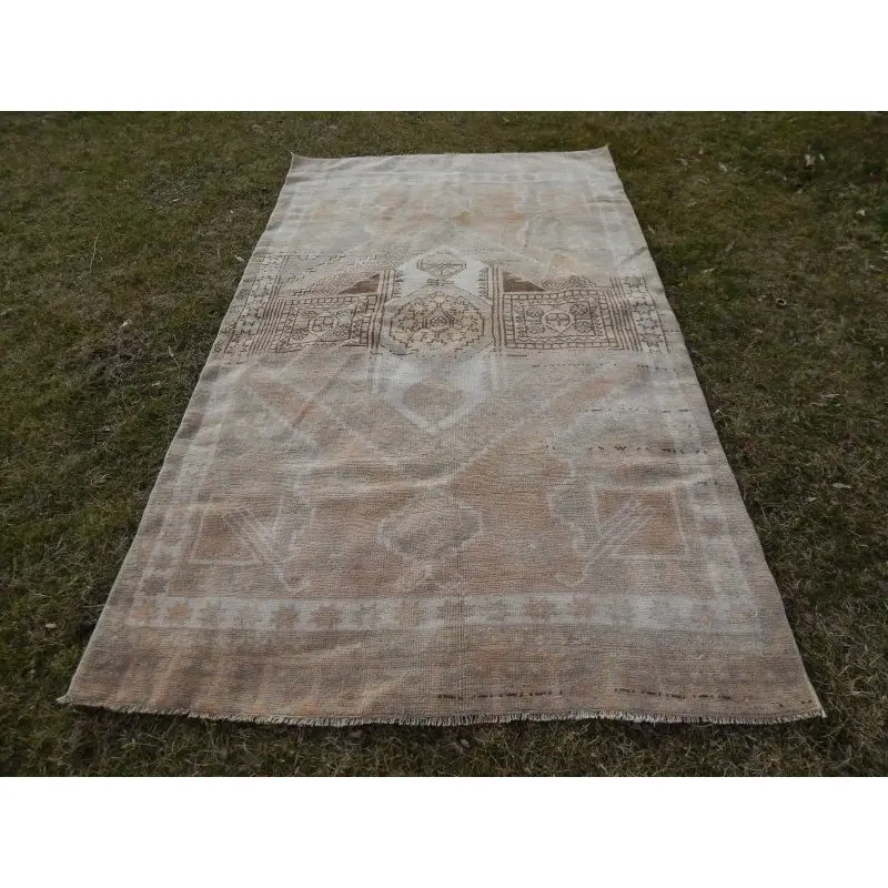 Турецкий ковер нейтральных цветов геометрический дизайн 4Ɗ'' X 7Ƈ''|Ковер|