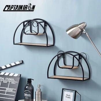 

CAPTAINIRON Half Circle Shape Wall Shelves Scandinavian Style Iron Wall Shelf Nodic Home Decor Metal Decoration Crafts Repisas