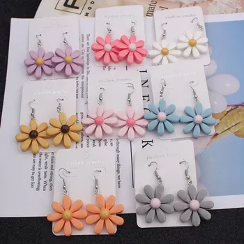 

Wholesale New Earing Ohrringe 10 Candy Color Drop Sun Flower Earrings for Women Brincos Earring 2020 Wedding Jewelry Gifts