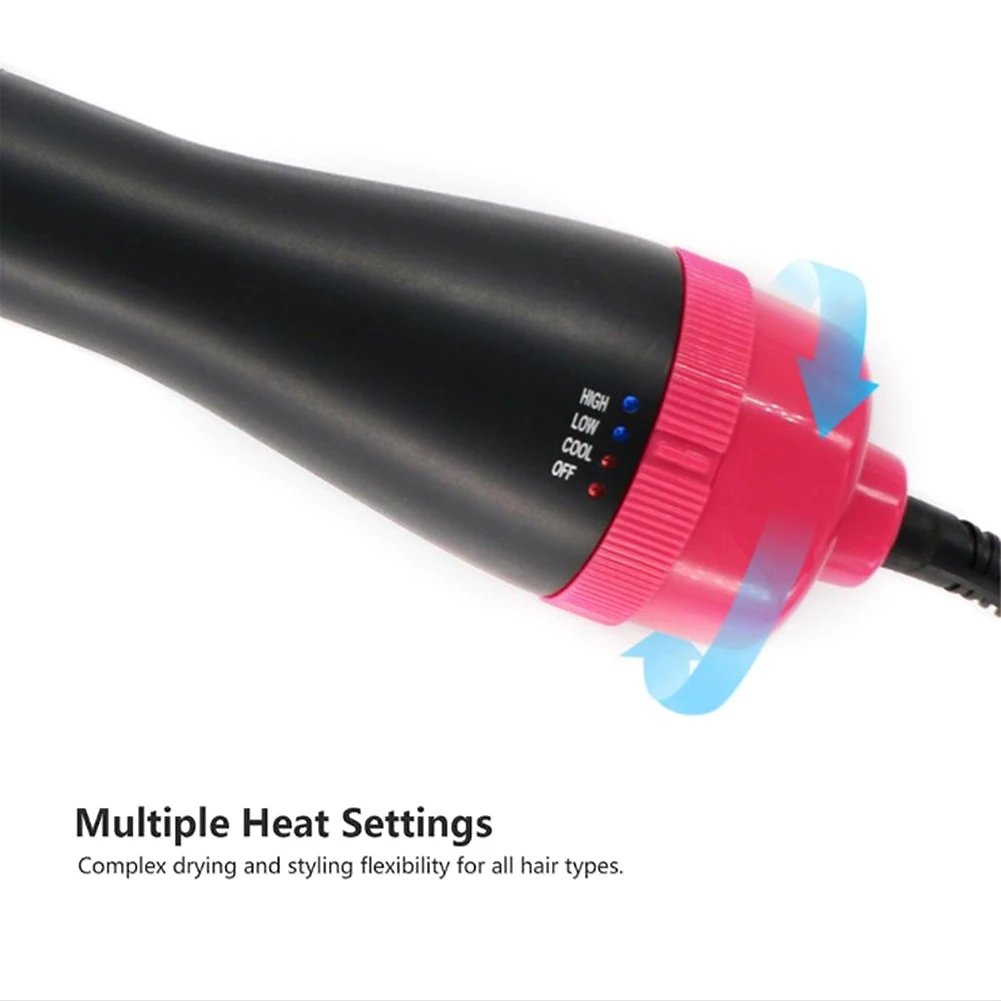 2 in 1 Multifunctional Hair Dryer & Volumizer Rotating Hair Brush Roller Rotate Styler Comb Styling Straightening Curling Iron
