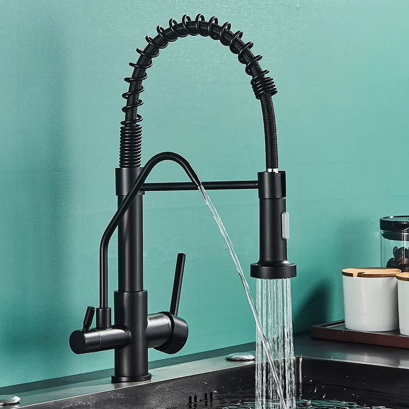 Kitchen Faucets Faucet Water Filter Water Purifier Kitchen Filtered Faucet Dual Sprayer 360 Rotation Purification Mixer