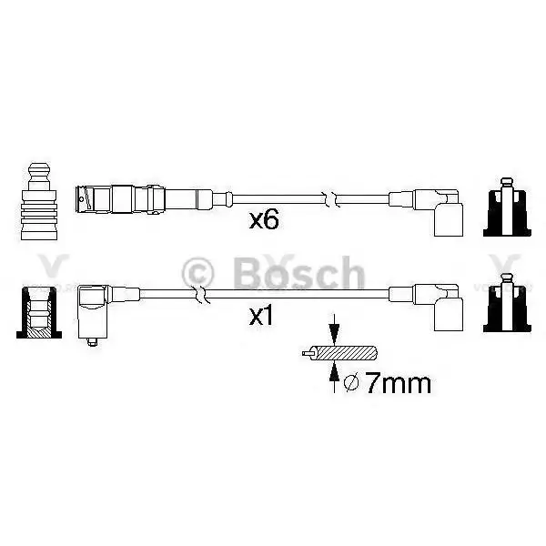 0986356332 BOSCH КОМПЛЕКТ ВВ ПРОВОДОВ