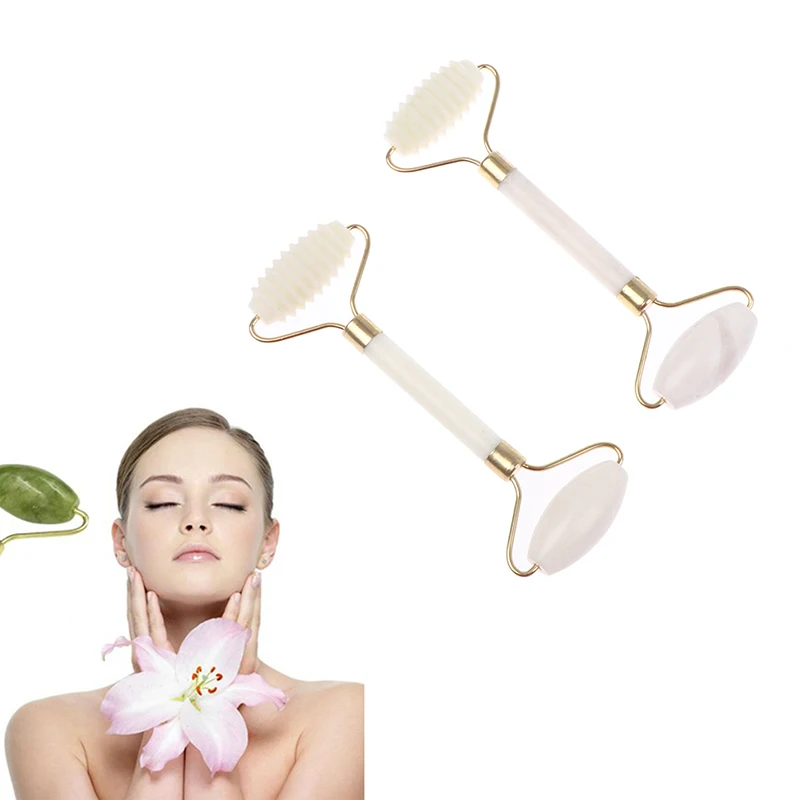 1Pcs Facial Massage Roller Guasha Board Double Heads Jade Stone Face Lift Body Skin Relaxation Slimming Beauty Neck Thin Lift