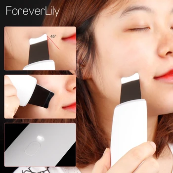 

Rechargeable Ultrasonic Skin Scrubber Machine Facial Pore Cleaner Peeling Dirt Acne Blackhead Remover Face Lifting Whitening