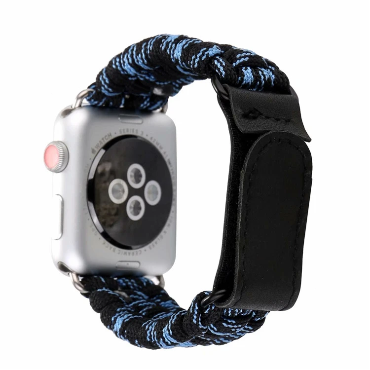 Нейлоновый ремешок для часов Apple Watch 5 44 мм iwatch 42 мм ремешок 38 мм 40 мм iwatch 4 3 2 1 браслет ремешок для часов - Цвет ремешка: Black blue
