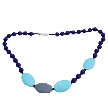 

1pc Baby Teething Necklace Food Grade Silicone Beads Long Chain Baby Goods Silicone Bead Nurse Gift For Baby Teether