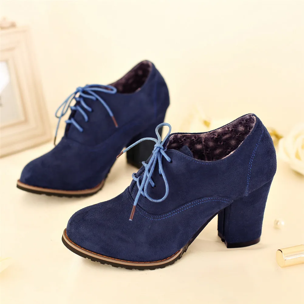 Sarairis Large Size 31-48 Autumn Fashion Ladies High Heels Shoelaces Shoes Woman Casual Office Lady Pumps Women Booties