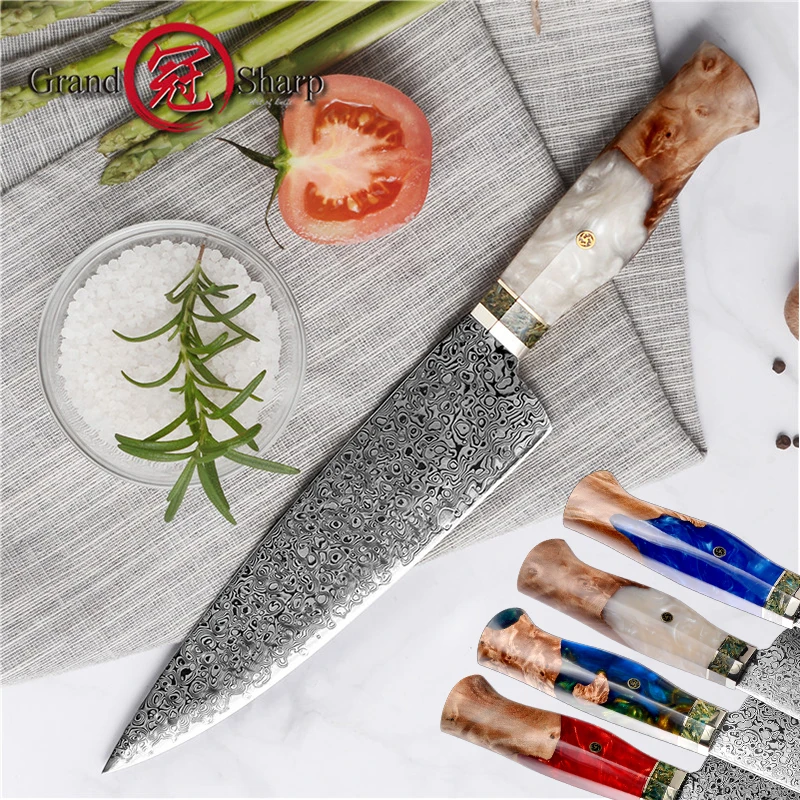 Grand sharp 7 6 дюйма шеф повара Ножи Дамаск Сталь VG 10 Sharp тесак нож для очистки овощей