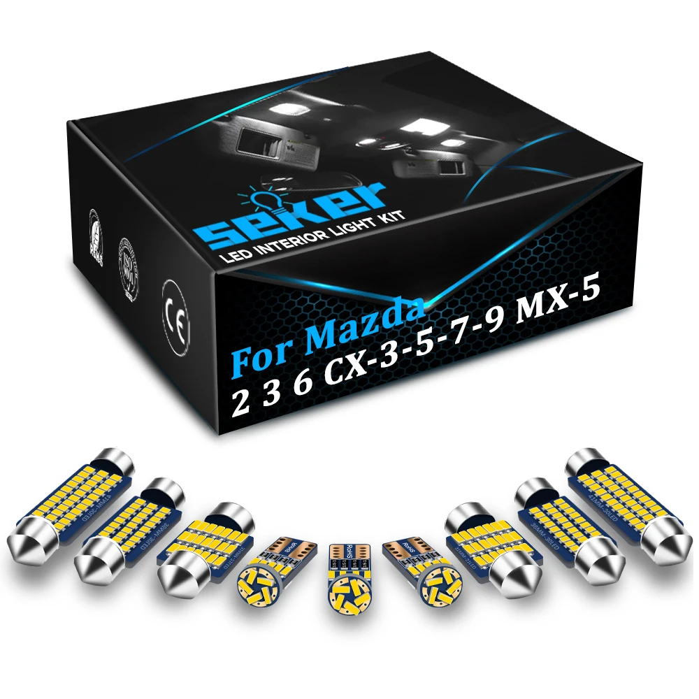 Светильник Seker светодиодная интерьерная с Canbus для Mazda CX3 CX5 CX7 CX9 2 3 BK BL BM BN 6 GG GH GJ GL MX5