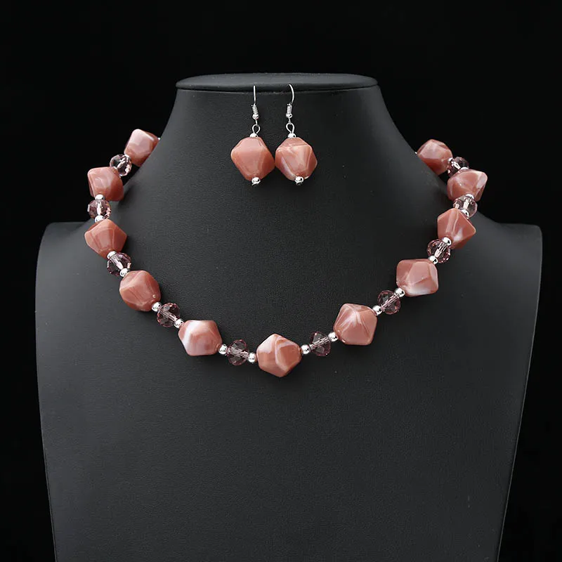 Bride Wedding Acrylic Jewelry sets Necklace Earrings Sets Small Jewelry Accessories necklace earring set for women gift