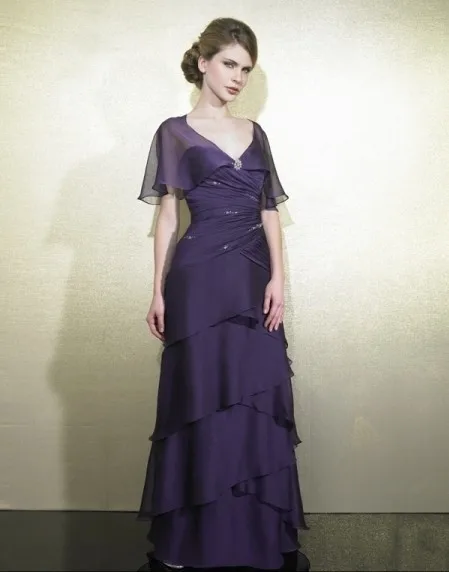 Дизайн vestidos de торжественный фиолетового цвета с украшением в виде кристаллов Длинные Вечерние вечернее, элегантное платье с низким вырезом на спине и куртка платья для матери невесты