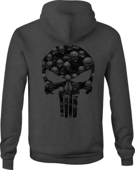 

Zip Up Hoodie American Patriot Punisher Skull Dark Mini-Skulls men long sleeve gym jogger winter summer coat