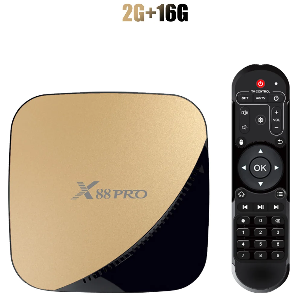 golden 2G 16G X88 PRO TV Box Android 9.0 4GB RAM 64GB Google Voice Assistant RK3318 Quad core Wifi Youtube 4K set top box silver gold red H96 - Цвет: golden 2G 16G