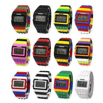 

Smart Watch Band Multicolor Constructor Digital LCD Backlight Sport Wrist Watch Waterproof Smart Sport Wristband Smart Bracelet