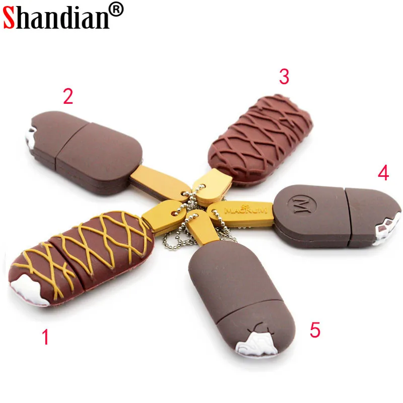 

SHANDIAN 5 styles cute ice cream pendrive usb flash drive pen drive 4GB 8GB 16GB 32GB 64GB USB 2.0 Memory Stick U disk gift