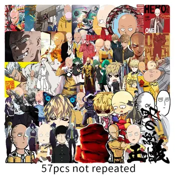 

57 Pcs/lot Japanese Anime ONE PUNCH-MAN Stickers For Car Laptop Phone Skateboard Motorcycle Bicycle Cartoon Sticker