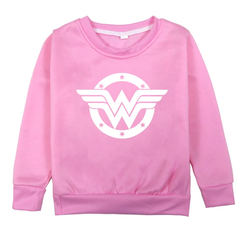 Wonder-woman Clothing Print Spring Autumn Baby Girls Sweatshirts Children Cool Hoodies Kids Long Sleeve Tops Bluza Chlopieca