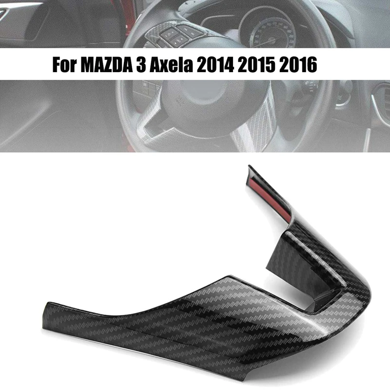 Carbon Fiber Steering Wheel Decorative Frame Panel Cover Trim for MAZDA 3 Axela 2014 2015 2016 | Автомобили и мотоциклы