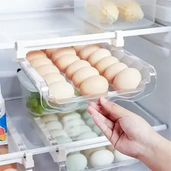 

Refrigerator Egg Tray Reusable Kitchen Food Preservation Storage Box Space Saving Drawer Eggs Organizer Dumplings Container