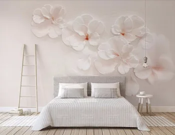 

CJSIR Custom Wallpaper 3d Three-dimensional Sakura Embossed Nordic Flower Minimalistic TV Background Wall Mural 3d Wallpaper