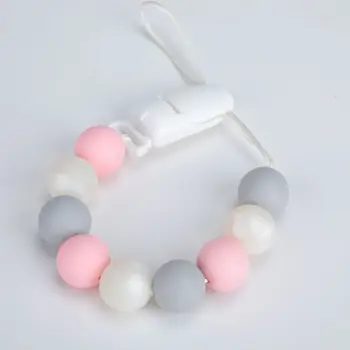 

Baby Pacifier Holder Silicone Teething Straps Unisex Design Smoother Clasps Toy G99C