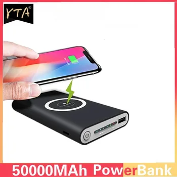 30000mahの電源銀行充電器iphoneサムスン外部バッテリー銀行内蔵チーワイヤレス充電器powerbankポータブル