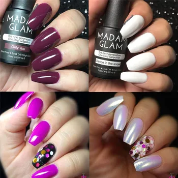 

KROFAUE Full Cover Fake Nails 100pcs With Box False French Nail Art Manicure Set Home DIY Nail Decoration