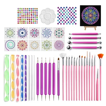 

Mandala Dotting Tools Set for Painting Rocks Pottery Portable Multifunction Embossing Dot Kit Dotting Tool Set 48Pcs