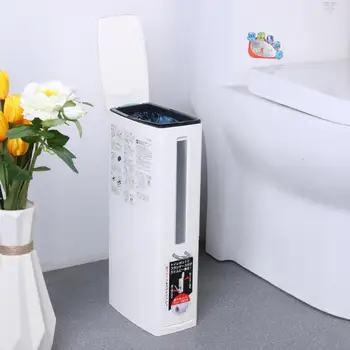 

Plastic Bathroom Trash Can with Toilet Brush Waste Bin Dustbin Garbage Bucket Eco-friendly Bathroom Cleaning Tools