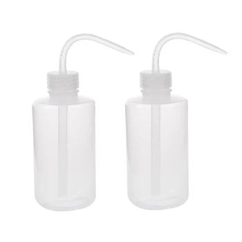 

500ml 90 Degree Angle Tip Oil Liquid Holder Squeeze Bottle Clear White & 250ml Capacity Tattoo Wash Clear White Plastic Green So
