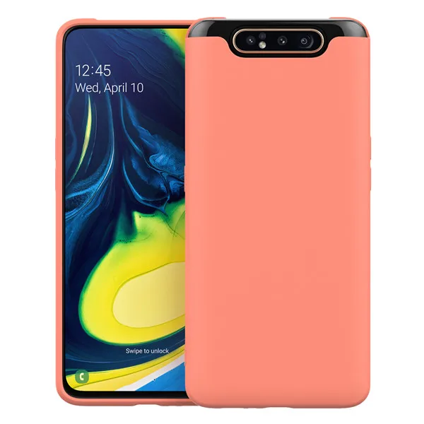 Orange Для samsung Galaxy A50 жидкий силиконовый чехол гелевый резиновый Тонкий чехол с мягкой амортизирующей тканью из микрофибры подушка для подкладки - Цвет: Orange