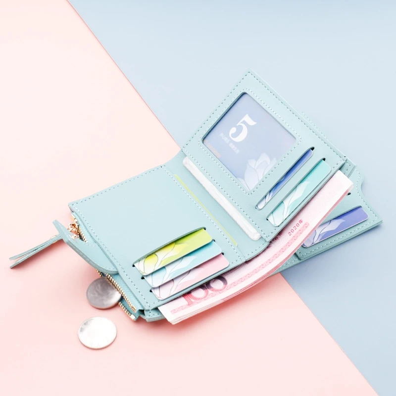 Hasp Women Wallet Fashion Bags For Women Short Wallet Pu Leather Purse Female Money Small Zipper Coin Pocket Portafoglio Donna 3