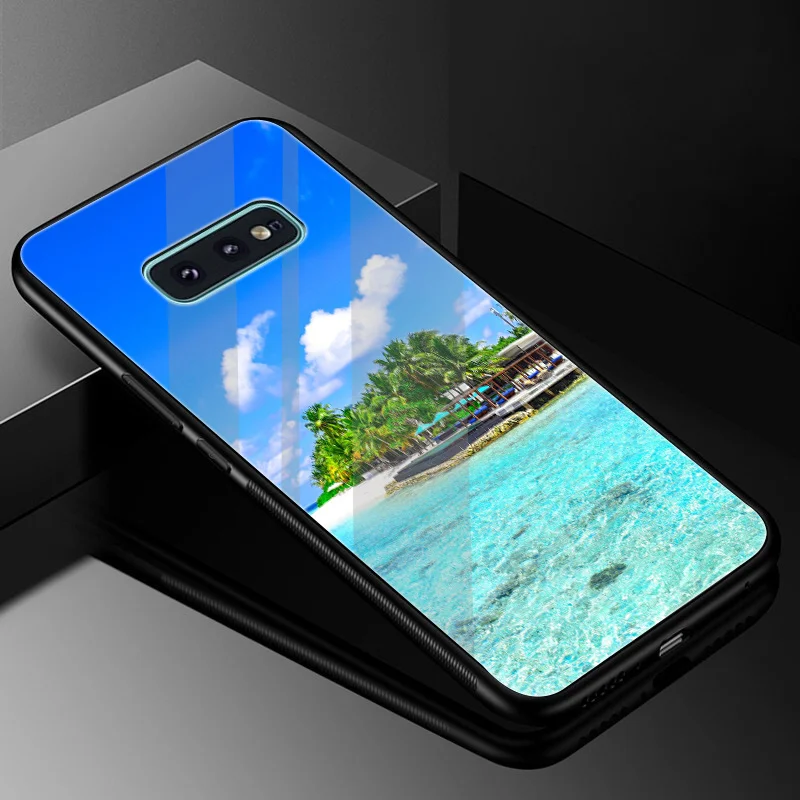 G5 Пляжные Стекло чехол из термопластичного полиуретана для samsung A70 A50 A40 A30 A20 A10 A60 Note 8 9 S10 S7 край S8 S9 плюс крышка корпуса - Цвет: G5