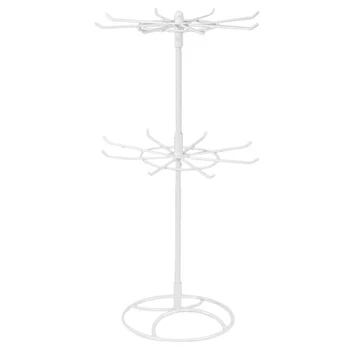 

Double Metal Jewelry Frame Earrings Necklace Bracelet Display Stand, White