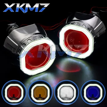 

XKM7 Bi-xenon H4 H7 Lens 2.5 inch Projector Angel Devil Eyes Headlight Lenses H1 HID LED Bulb Car Lights Accessories Retrofit