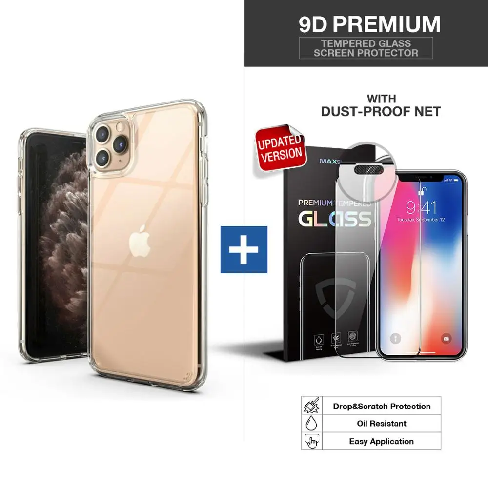 Clear with SP VERTECH iPhone 11 Pro Max чехол Гибридный противоударный тонкий жесткий чехол Прозрачная защитная задняя крышка и защита экрана iPhone11 - Цвет: Clear with SP