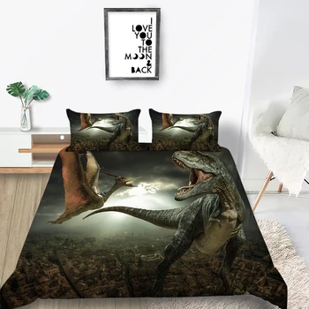 

Dinosaur War Bedding Set Queen Size Fashionable Soft 3D Cool Duvet Cover King Twin Full Single Double Unique Design Bed Set