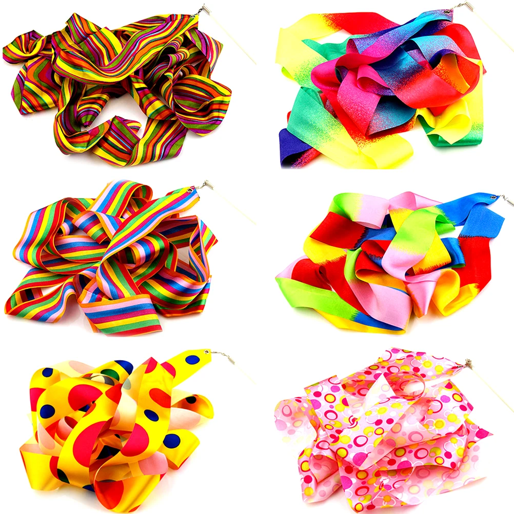 4MDance Twirling Ribbon Rod Gym Rhythmic Art Gymnastic Ballet Streamer Stick Baton Multicolour Colour Random | Игрушки и хобби