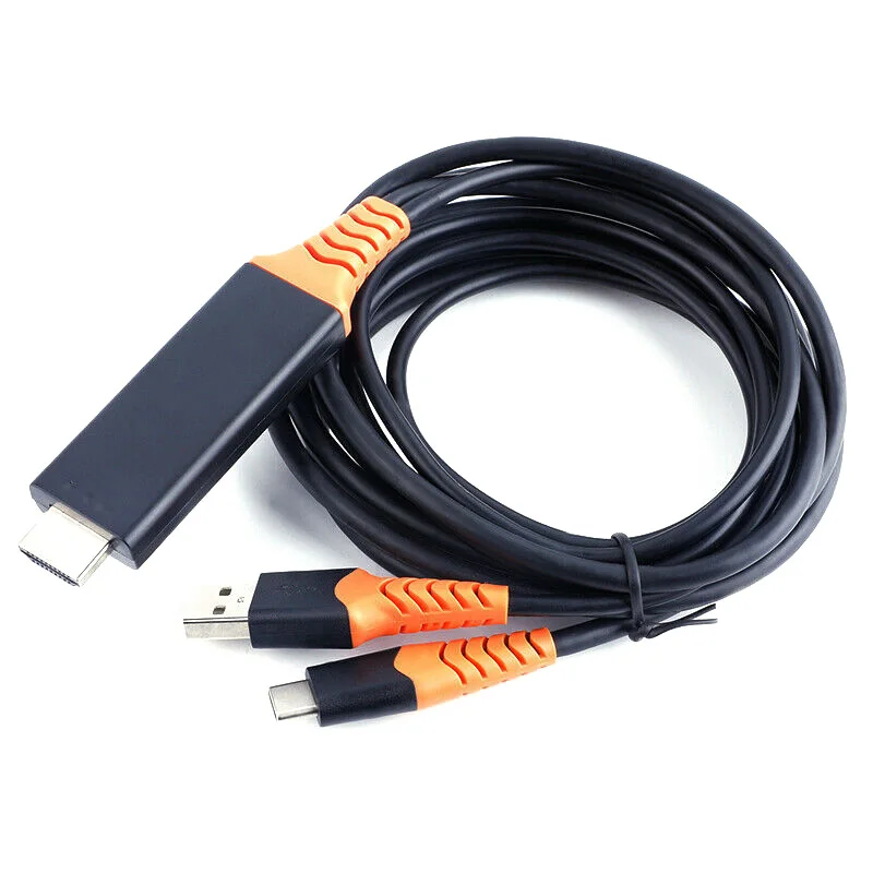 Кабель-адаптер type-C к HDMI+ USB блок питания HD адаптер кабель с USB блок питания 4K мобильный телефон компьютер HD с экраном кабель JR предложения