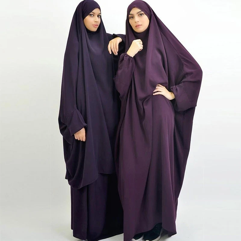One Piece Prayer Women Muslim Dress Abaya Jilbab Islamic Hijab Kaftan Overhead
