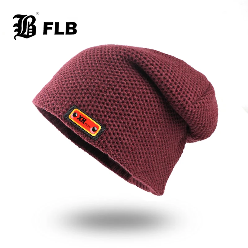

[FLB] Skullies Beanies Men Knitted Hat Cap Male Plus Gorras Bonnet Warm Thick Winter Hats For Men Women Beanie Hat F18072