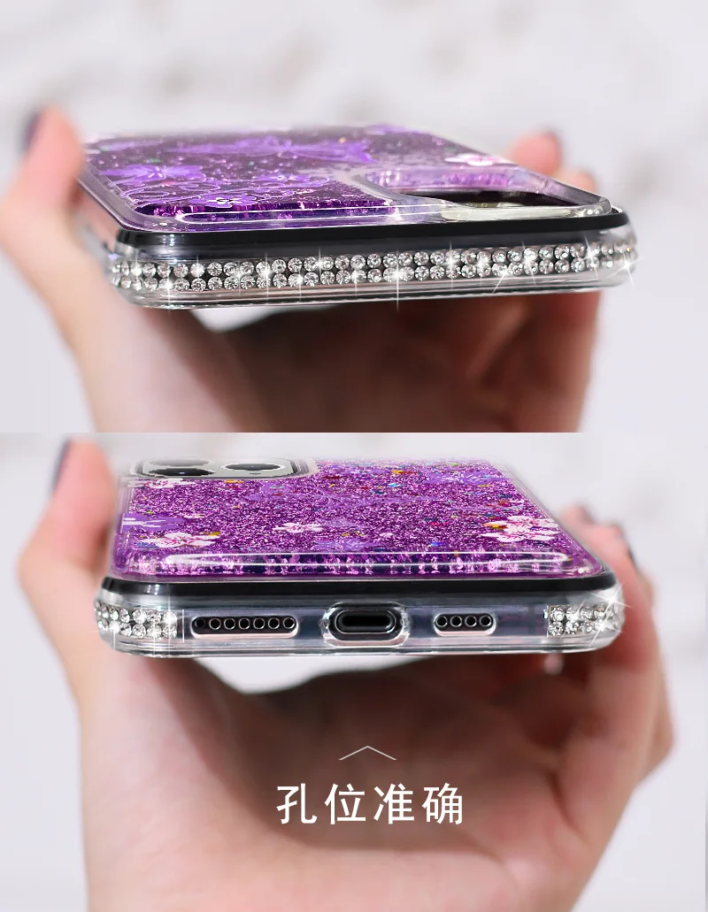 10pcs Glitter Bling Quicksand Rhinestone Phone