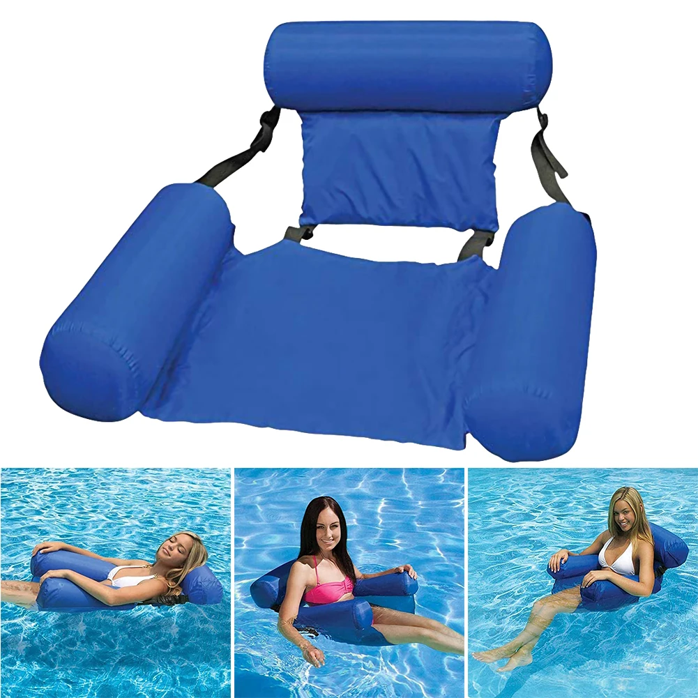 Swimming Floating Chair Foldable Pool Seats Inflatable Water Bed Lounge Chair 