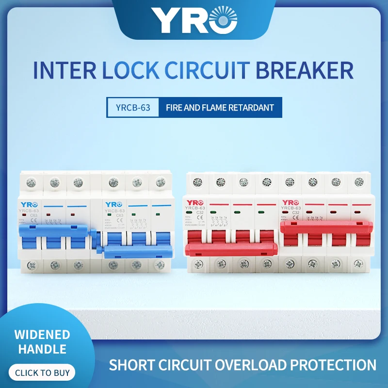 3P+3P Dual Power Manual Transfer Switch Differential Interlock Circuit Breaker Mini MTS 220V 50/60Hz | Обустройство дома