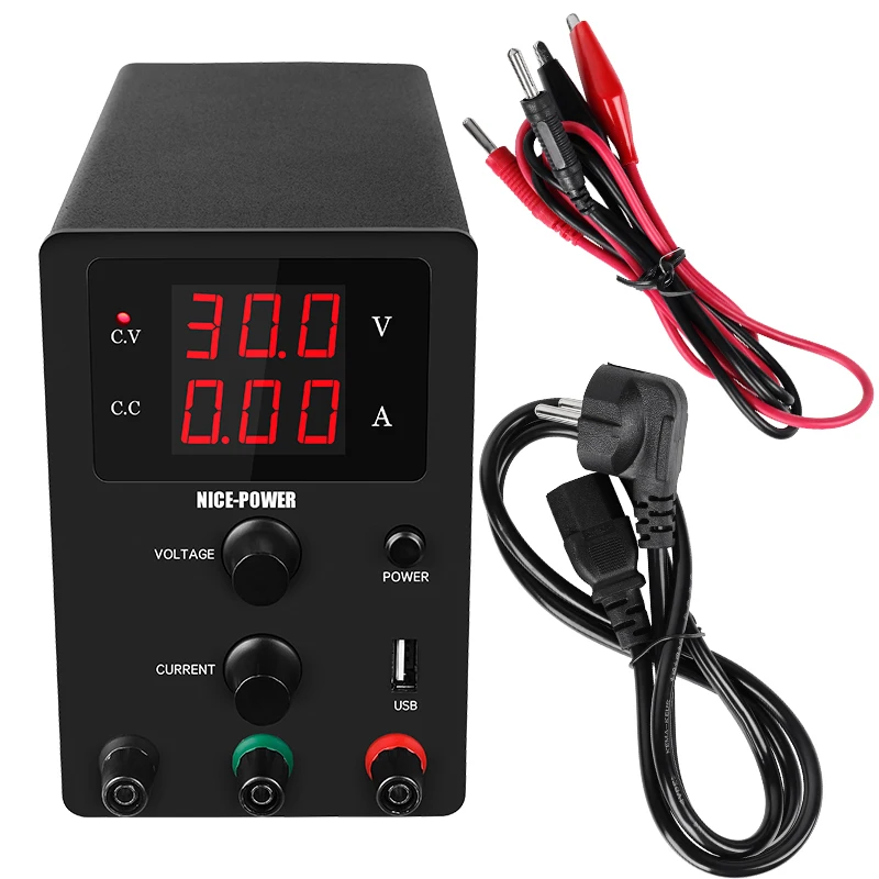 Fonte de Alimentação do Laboratório Novo Laboratório v 5a Regulada Ajustável 30 10a Tensão Regulador Estabilizador Comutação Banco Fonte Usb dc 60